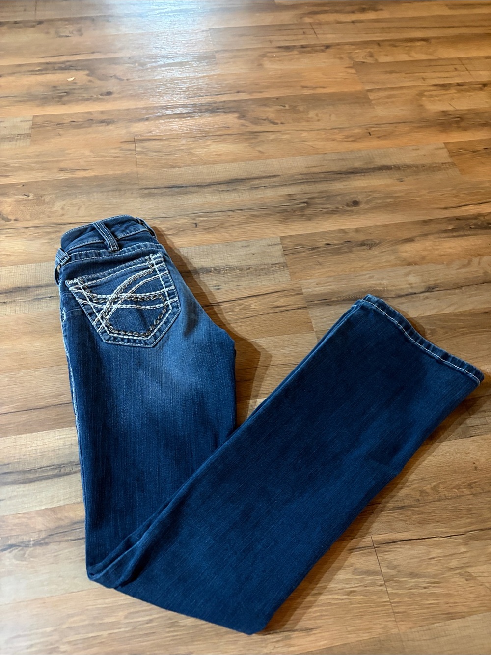 Ariat Dark Blue Bootcut Jeans with Contrast Back Stitching